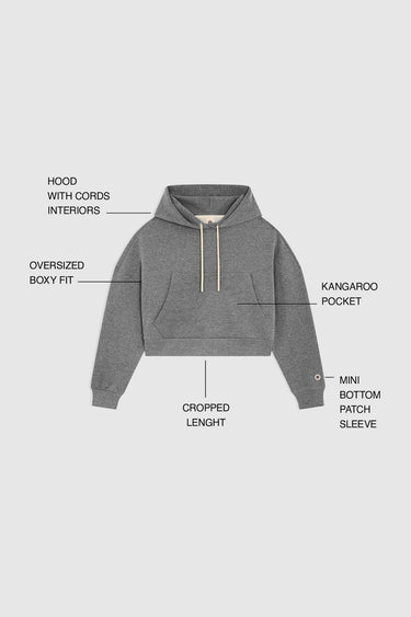 BOXY HOOD DARK MARL