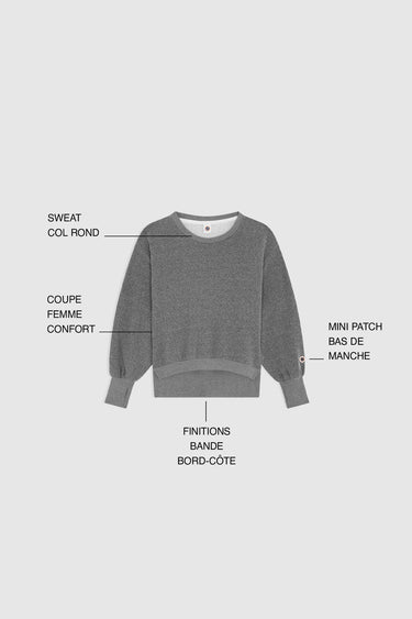 DISTRESSED CREW DARK MARL