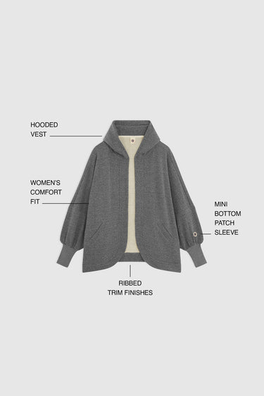 DISTRESSED HOOD DARK MARL