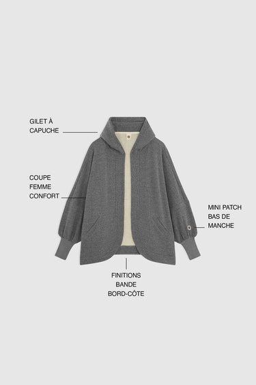 DISTRESSED HOOD DARK MARL