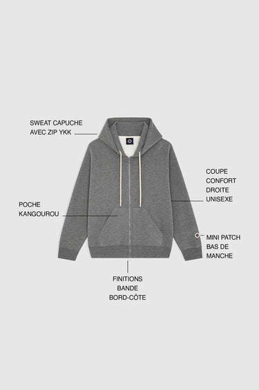 F ICONIC ZIP DARK MARL