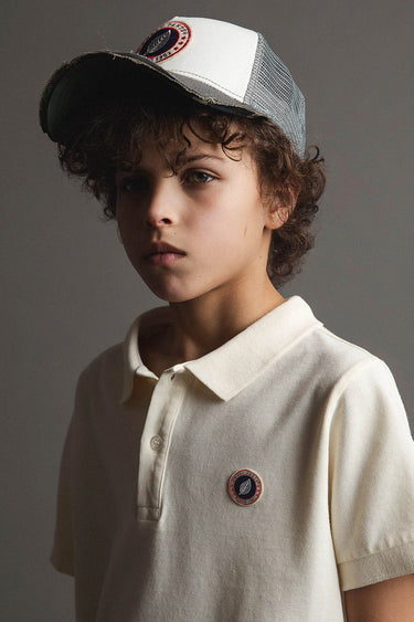 KID FADED POLO MILK