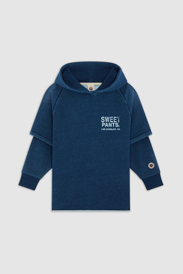 KID INDIGO HOOD ML DARK BLUE