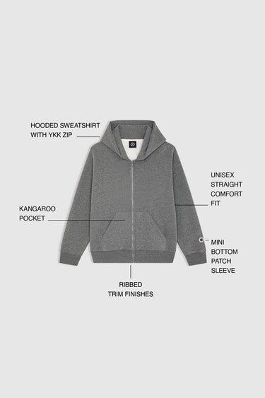 KID F ICONIC ZIP DARK MARL