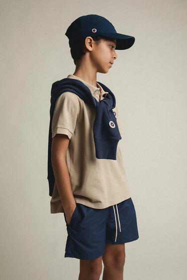 KID FADED POLO WHITE PEPPER